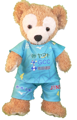 ダッフィー ぬい服 衣装 コスチューム ユニフォーム Sサイズ 群馬グリーンウイングス 2025-2026年風 ぬいぐるみの服 バレーボール 番号ネーム指定可
