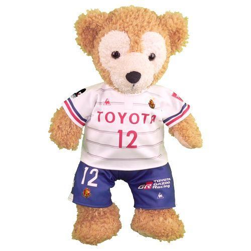 ダッフィー ぬいぐるみ 服 コスチューム Sサイズ 名古屋 2016年 白 ビジター風 ダッフィーのコスプレ服 衣装 サッカー 番号ネーム指定可