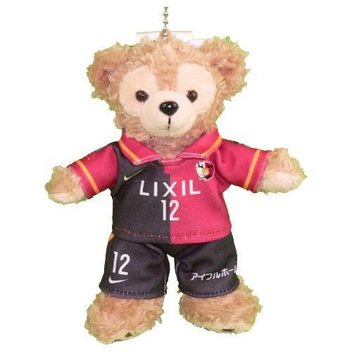 ダッフィー 服 ぬいバサイズ 鹿島の2016年ユニフォーム風 ダッフィーのコスプレ服 衣装 サッカー 番号ネーム指定可