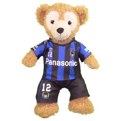 ダッフィー ぬいぐるみ 服 ユニフォーム Sサイズ 大阪 2016年 青風 ダッフィーのコスプレ服 衣装 サッカー 番号ネーム指定可