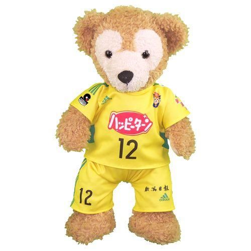 ダッフィー ぬいぐるみ 服 ユニフォーム Sサイズ 新潟 2016年 黄色 コールキーパー風 ダッフィーのコスプレ服 衣装 サッカー 番号ネーム指定可
