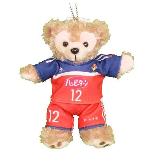 ダッフィー 服 ぬいバサイズ 新潟の2016年オレンジのユニフォーム風 ダッフィーのコスプレ服 衣装 サッカー 番号ネーム指定可