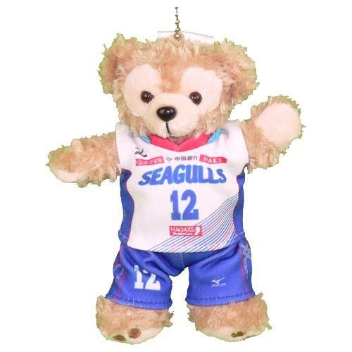 ダッフィー 服 ぬいバサイズ 岡山シーガルズ 2016年 セカンドの白のユニフォーム風 ダッフィーのコスプレ服 衣装 バレーボール 番号ネーム指定可