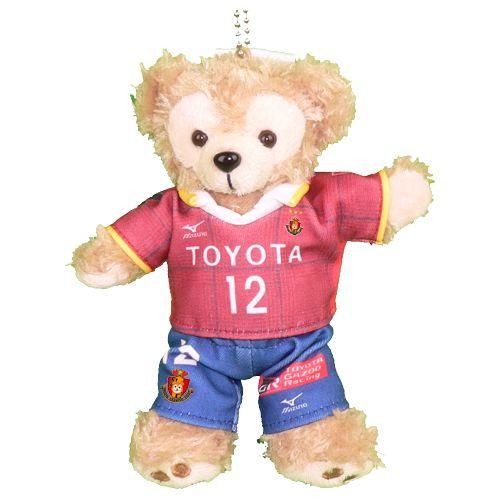 ダッフィー 服 ぬいバサイズ 名古屋の2017年ホームの赤いユニフォーム風 ダッフィーのコスプレ服 衣装 サッカー 番号ネーム指定可
