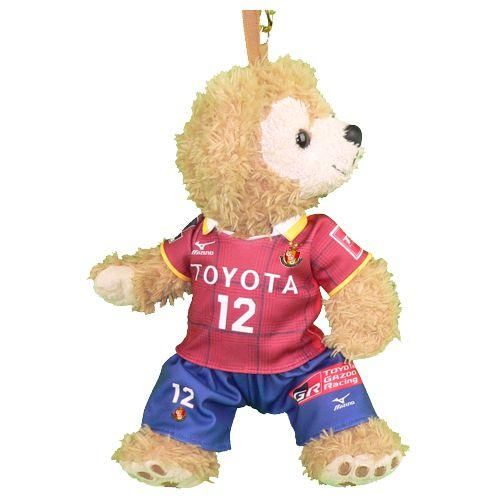 ダッフィー 服 ポーチサイズ 名古屋の2017年ホームの赤いユニフォーム風 ダッフィーのコスプレ服 衣装 サッカー 番号ネーム指定可