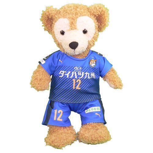 ダッフィー ぬいぐるみ 服 ユニフォーム Sサイズ 大分 2017年 青風 ダッフィーのコスプレ服 衣装 サッカー 番号ネーム指定可