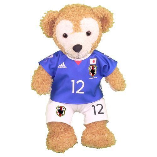 ダッフィー ぬいぐるみ 服 ユニフォーム Sサイズ 日本 2017年 メモリアル風 ダッフィーのコスプレ服 衣装 サッカー 番号ネーム指定可