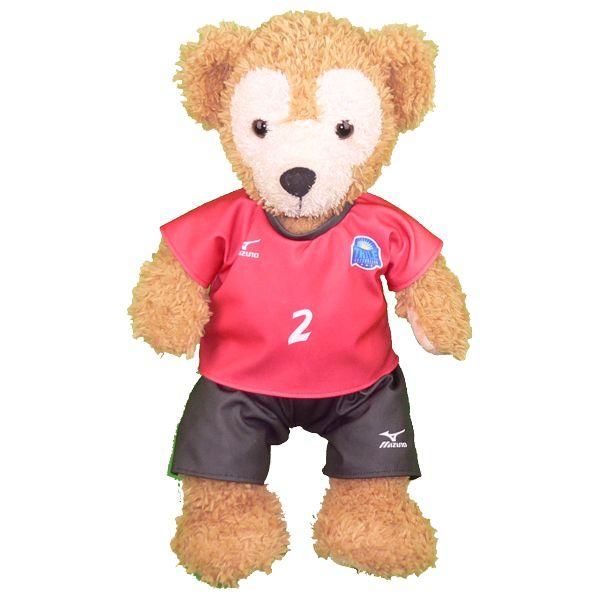 ダッフィー ぬいぐるみ 服 ユニフォーム Sサイズ トライアル風 ダッフィーのコスプレ服 衣装 サッカー 番号ネーム指定可