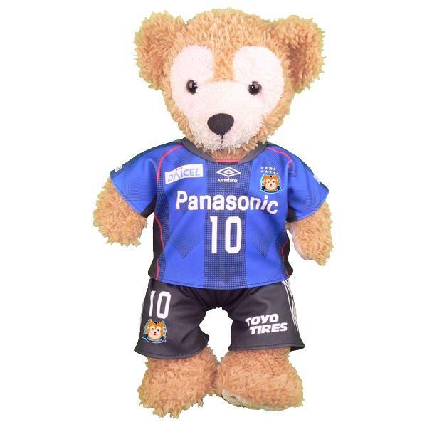 ダッフィー ぬいぐるみ 服 ユニフォーム Sサイズ 大阪 2018年 青風 ダッフィーのコスプレ服 衣装 サッカー 番号ネーム指定可