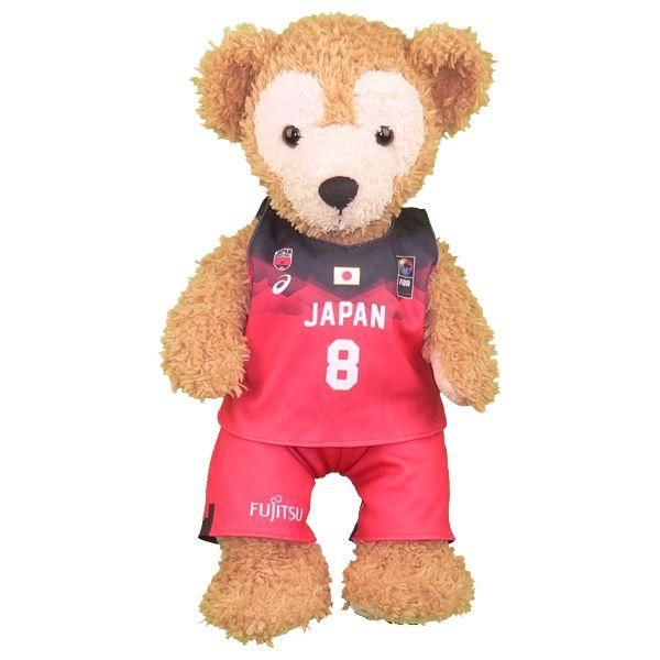 ダッフィー ぬいぐるみ 服 ユニフォーム Sサイズ 日本代表 女子 2019年風 ダッフィーのコスプレ服 衣装 バスケットボール 番号ネーム指定可