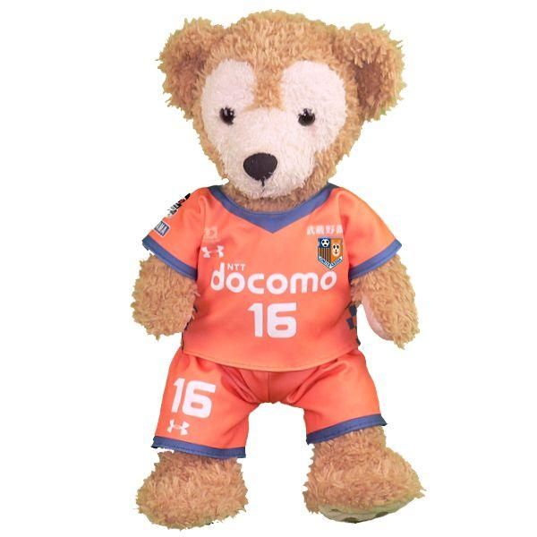 ダッフィー ぬいぐるみ 服 ユニフォーム Sサイズ 大宮 2018年 オレンジ風 ダッフィーのコスプレ服 衣装 サッカー 番号ネーム指定可