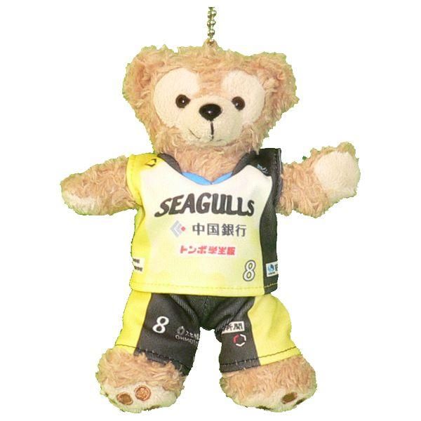 ダッフィー 服 ぬいバサイズ 岡山シーガルズ 2018-19 黄色のユニフォーム風 ダッフィーのコスプレ服 衣装 バレーボール 番号ネーム指定可