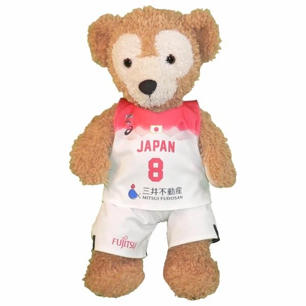 ダッフィー ぬいぐるみ 服 ユニフォーム Sサイズ 日本代表 女子 2017年 白風 ダッフィーのコスプレ服 衣装 バスケットボール 番号ネーム指定可