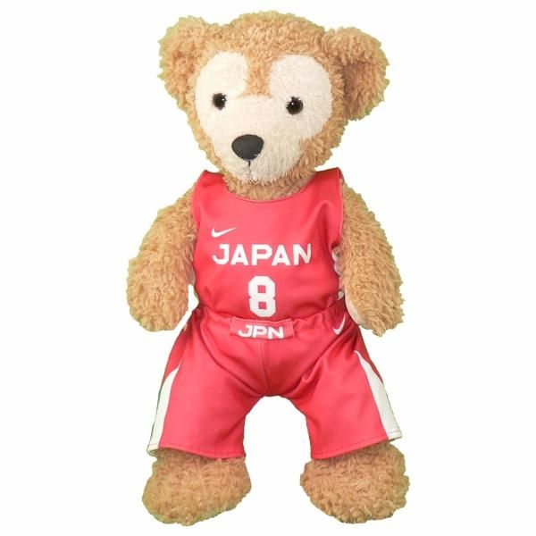 ダッフィー ぬいぐるみ 服 ユニフォーム Sサイズ 日本代表 女子 2021年風 ダッフィーのコスプレ服 衣装 バスケットボール  番号ネーム指定可