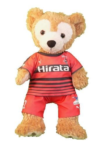 ダッフィー ぬいぐるみ コスチューム ユニフォーム Sサイズ 熊本 2022-2023年風 ダッフィーのコスプレ服 衣装 サッカー 番号ネーム指定可