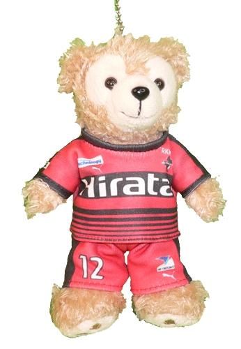ダッフィー ぬいぐるみ ユニフォーム ぬいぐるみバッジサイズ 熊本 2022-2023年風 ダッフィーのコスチューム 衣装 サッカー 番号ネーム指定可