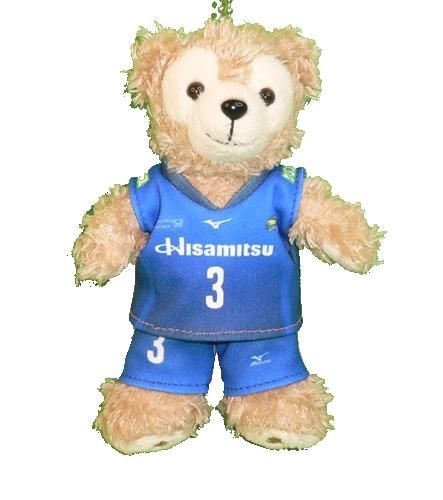 ダッフィー 服 ぬいバサイズ 久光製薬スプリングス2023のユニフォーム風 ダッフィーのコスプレ服 衣装 バレーボール 番号ネーム指定可