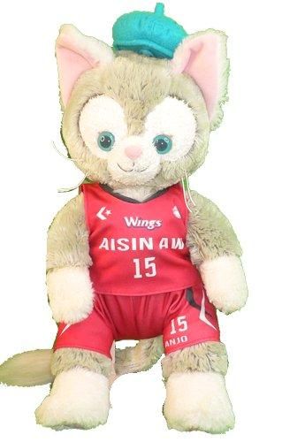 ジェラトーニ 着せ替え服 Sサイズ アイシンAW 赤 ユニフォーム風 ダッフィーのきせかえ衣装 バスケットボール 番号ネーム指定可