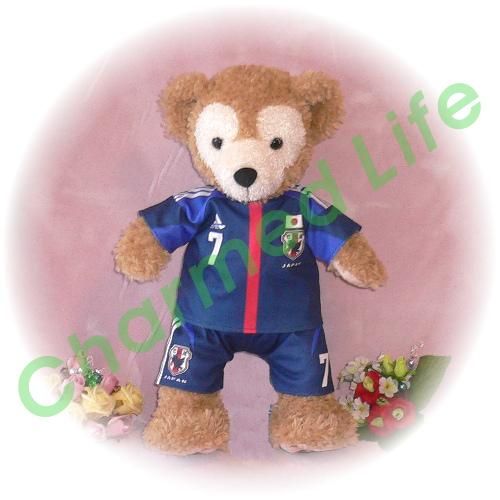 ダッフィー ぬいぐるみ 服 ユニフォーム Sサイズ 日本 2012-13年風 ダッフィーのコスプレ服 衣装 サッカー 番号ネーム指定可