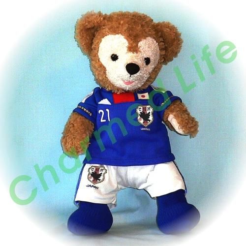 ダッフィー ぬいぐるみ 服 ユニフォーム Sサイズ 日本 2011年風 ダッフィーのコスプレ服 衣装 サッカー 番号ネーム指定可