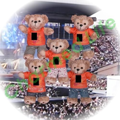 ダッフィー 服 ぬいバサイズ 2012 オレンジのツアーシャツセット ５人セット売り