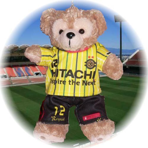 ダッフィー 服 ぬいバサイズ 柏の2012年ユニフォーム風 ダッフィーのコスプレ服 衣装 サッカー 番号ネーム指定可