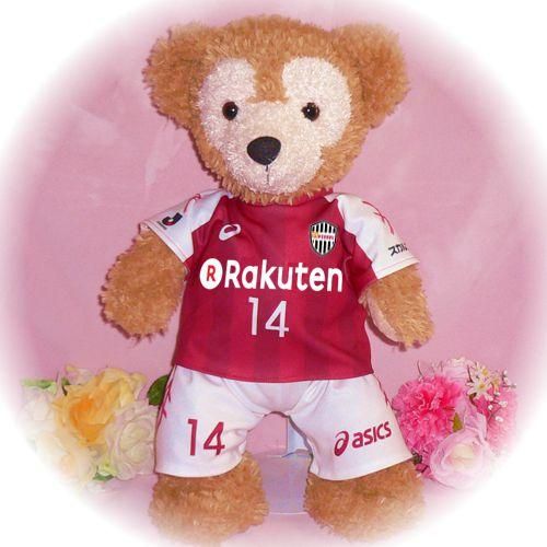 ダッフィー ぬいぐるみ 服 ユニフォーム Sサイズ 神戸 2013年風 ダッフィーのコスプレ服 衣装 サッカー 番号ネーム指定可