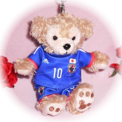 ダッフィー 服 ストラップサイズ 日本の2014年ユニフォーム風 ダッフィーのコスプレ服 衣装 サッカー 番号ネーム指定可
