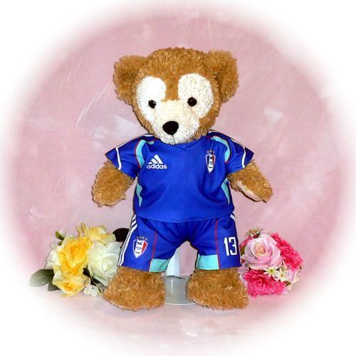 ダッフィー ぬいぐるみ 服 コスチューム Sサイズ 青のユニフォーム風 ダッフィーのコスプレ服 衣装 FC MEN 韓流 K-POP 番号ネーム指定可