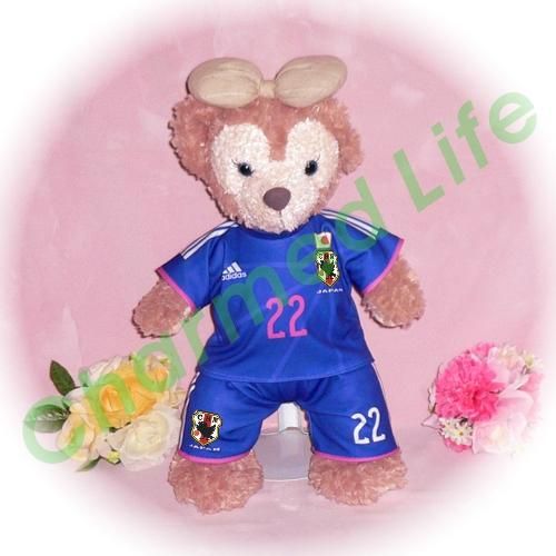 ダッフィー ぬいぐるみ 服 ユニフォーム Sサイズ 日本 なでしこ 2014年風 ダッフィーのコスプレ服 衣装 サッカー 番号ネーム指定可