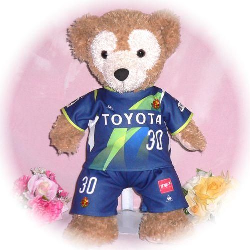 ダッフィー ぬいぐるみ 服 ユニフォーム Sサイズ 名古屋 2013年 1st ゴールキーパー風 ダッフィーのコスプレ服 衣装 サッカー 番号ネーム指定可