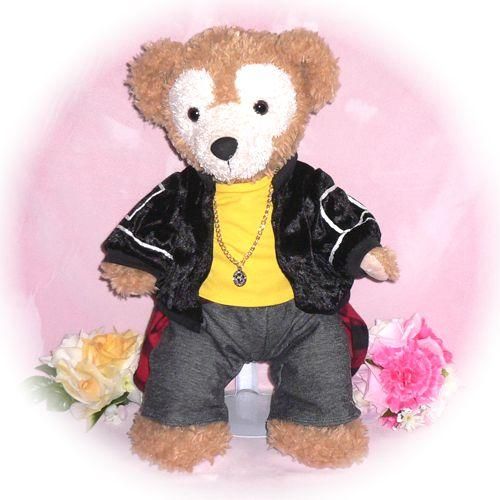 ダッフィー ぬいぐるみ 服 コスチューム Sサイズ FEEL 2014 黒ジャンパー風 ダッフィーのコスプレ服 衣装 2PM ジュノ 韓流 K-POP