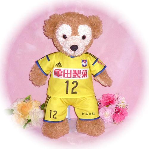 ダッフィー ぬいぐるみ 服 ユニフォーム Sサイズ 新潟 ゴールキーパー風 ダッフィーのコスプレ服 衣装 サッカー 番号ネーム指定可