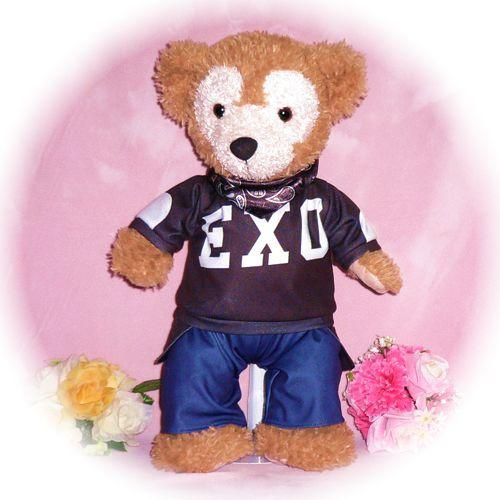 ダッフィー ぬいぐるみ 服 コスチューム Sサイズ EXO風のシャツセット ダッフィーのコスプレ服 衣装 BAEK HYUN 韓流 K-POP 番号ネーム指定可
