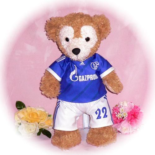 ダッフィー ぬいぐるみ 服 ユニフォーム Sサイズ シャルケ風 ダッフィーのコスプレ服 衣装 サッカー 内田選手