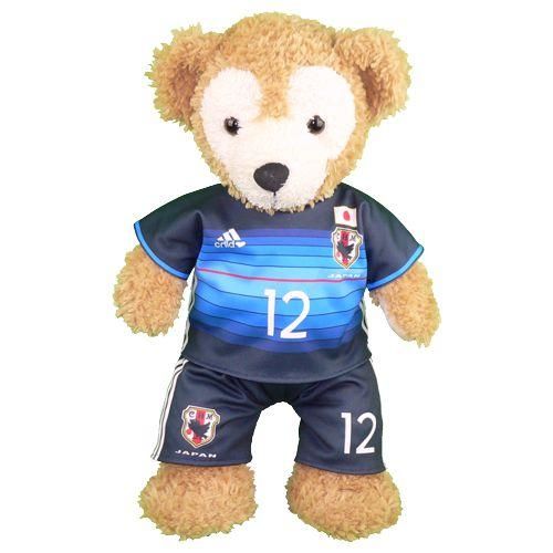 ダッフィー ぬいぐるみ 服 ユニフォーム Sサイズ 日本 2016年風 ダッフィーのコスプレ服 衣装 サッカー 番号ネーム指定可